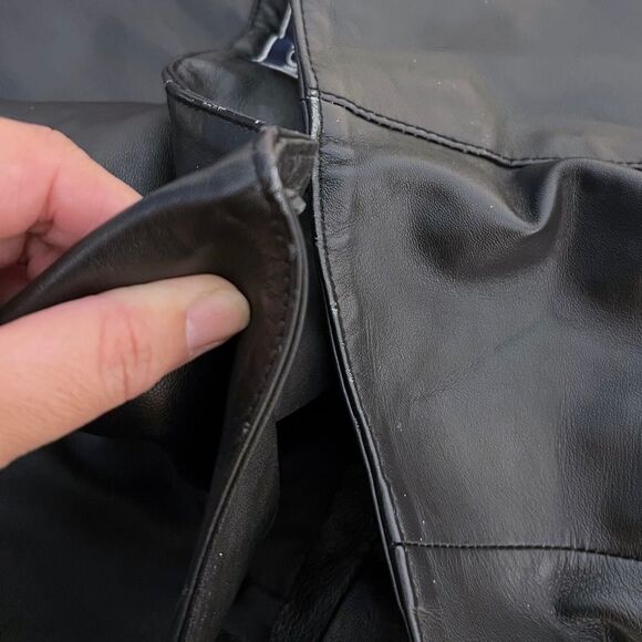 Saguaro 90's Vintage High Waist LEATHER Boot Cut  Pants Size 8 Womens - Picture 7 of 9